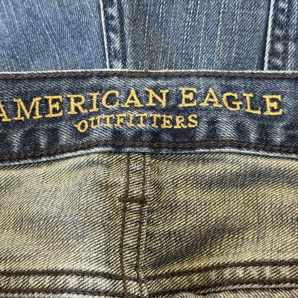 American Eagle Original Boot Jeans Mens 34x30 Medium Wash Distressed Bootcut - Picture 6 of 9